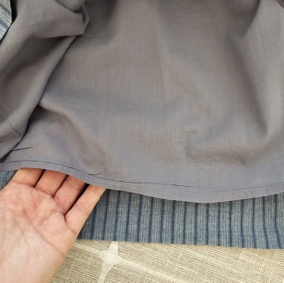 Land's End Size 10 100% Cotton Blue Stripe Tie Waist Belt Dress Dry Cleaned - Picture 8 of 12